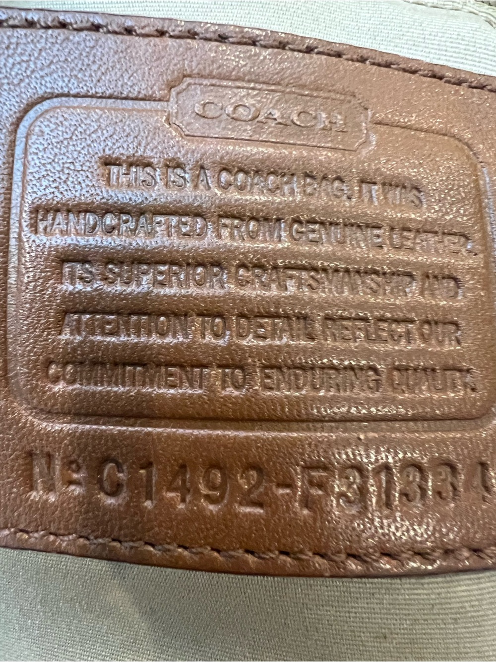 Coach Cream and Brown Leather Two-Tone Tote - Picture 12 of 15